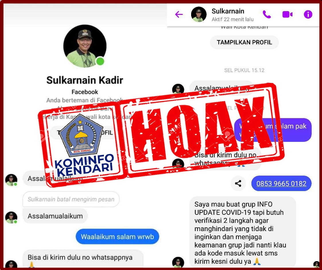 Akun Facebook Milik Wali Kota Kendari Dipalsukan