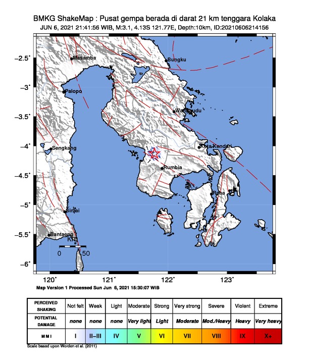 Gempa 3.1 SR, Guncang Kolaka dan Kolaka Timur