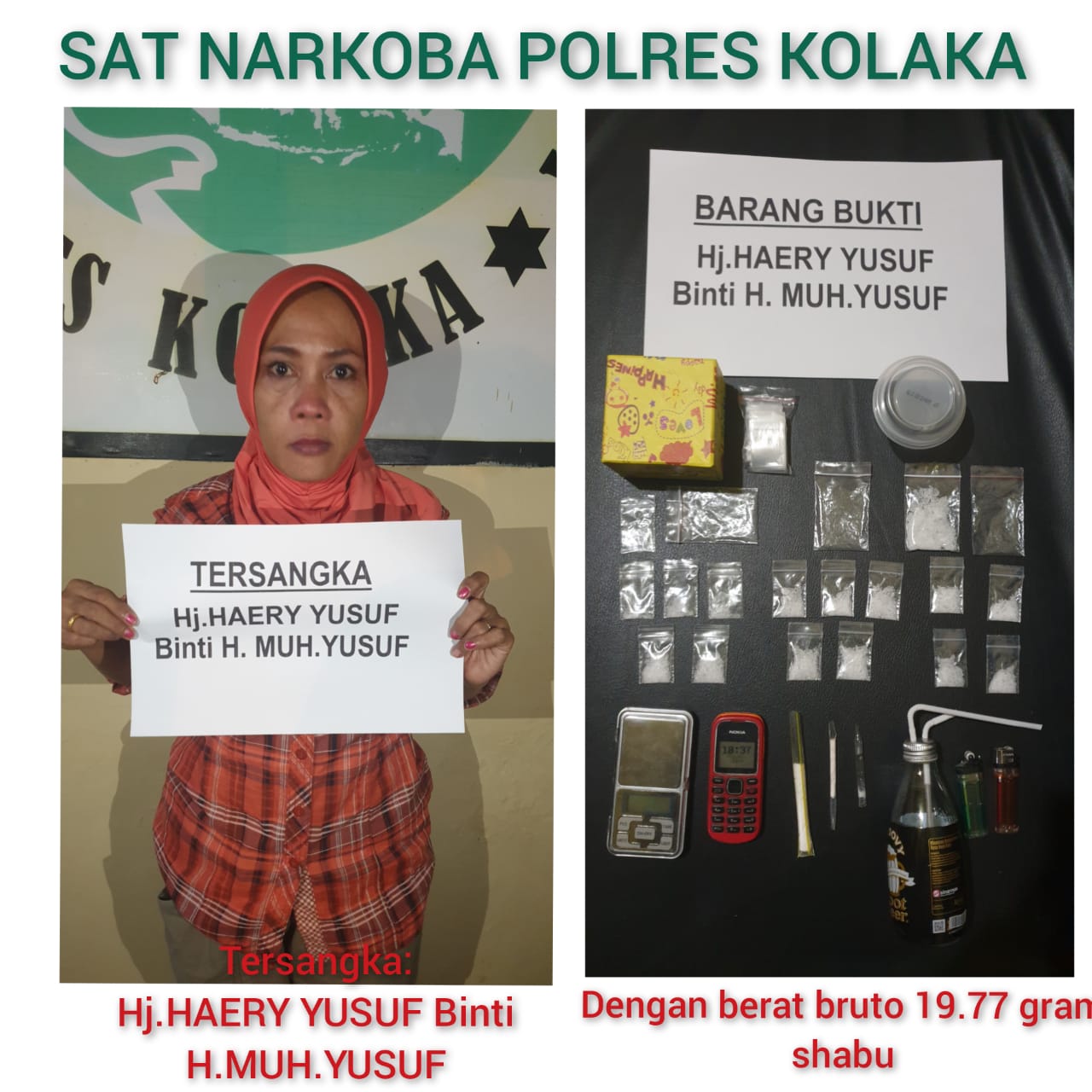 Miliki Sabu, Seorang IRT di Kolaka Diamankan Polisi