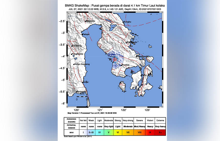 Gempa Kekuatan 3,9 SR Guncang Pomalaa