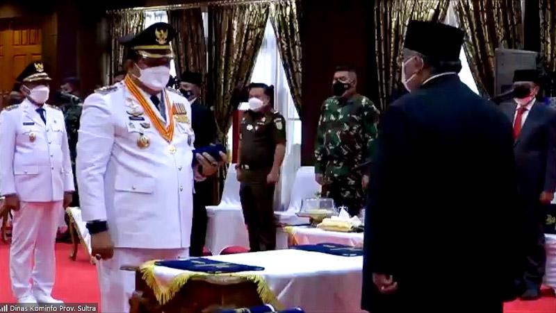 Acara Pelantikan Bupati dan Wakil Bupati Kabupaten Muna di Rujab Gubernur