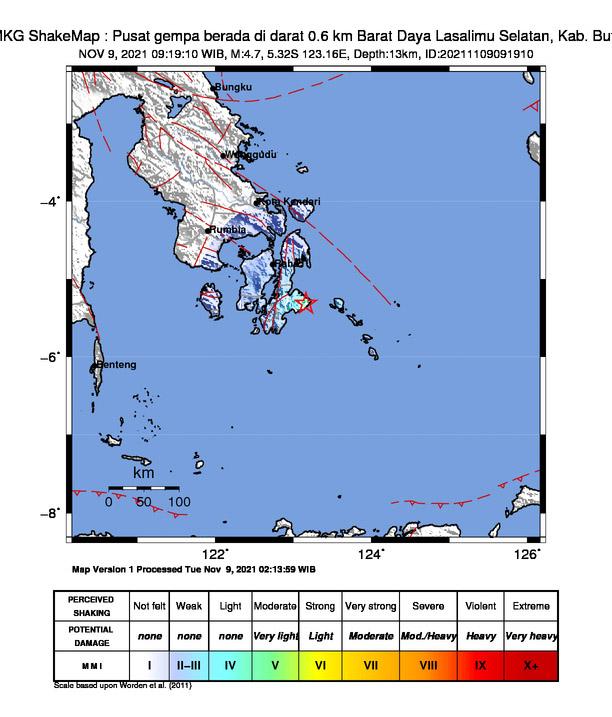 Gempa 4,7 Skala Richter Guncang Lasalimu Buton