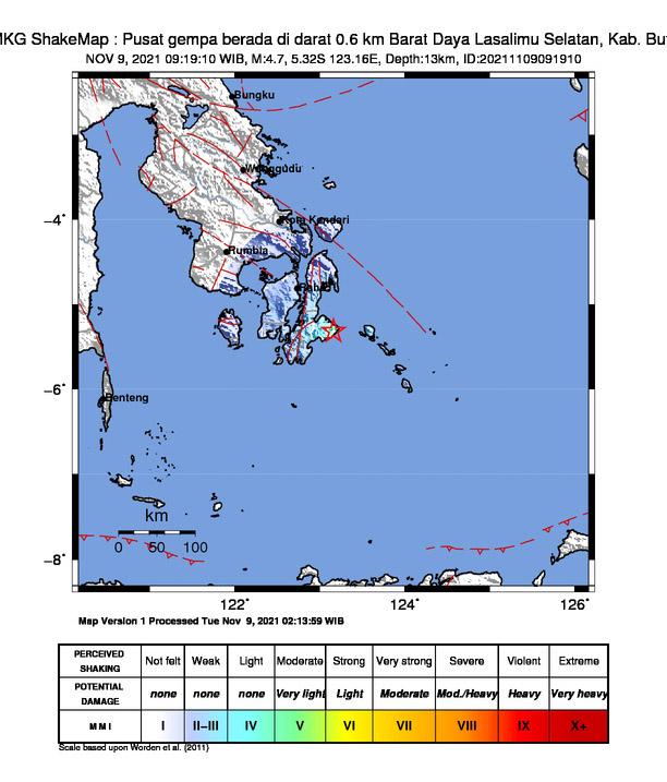 Gempa 4,7 Skala Richter Guncang Lasalimu Buton 