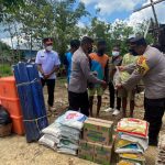 Kapolres dan BNPB Konawe Serahkan Bantuan ke Warga Korban Angin Puting Beliung