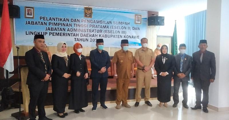 Bupati Konawe Minta 7 Pejabat yang Baru Dilantik Tunjukkan Kinerja Terbaik