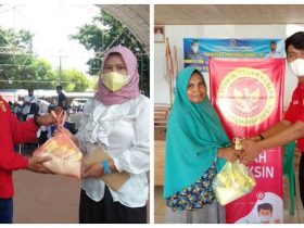 BIN Sultra Bagikan Ribuan Paket Sembako dan Ajak Warga Ikut Vaksinasi