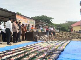 Polres Konawe Musnahkan Miras dan Knalpot Racing Hasil Operasi Sikat Anoa 2021