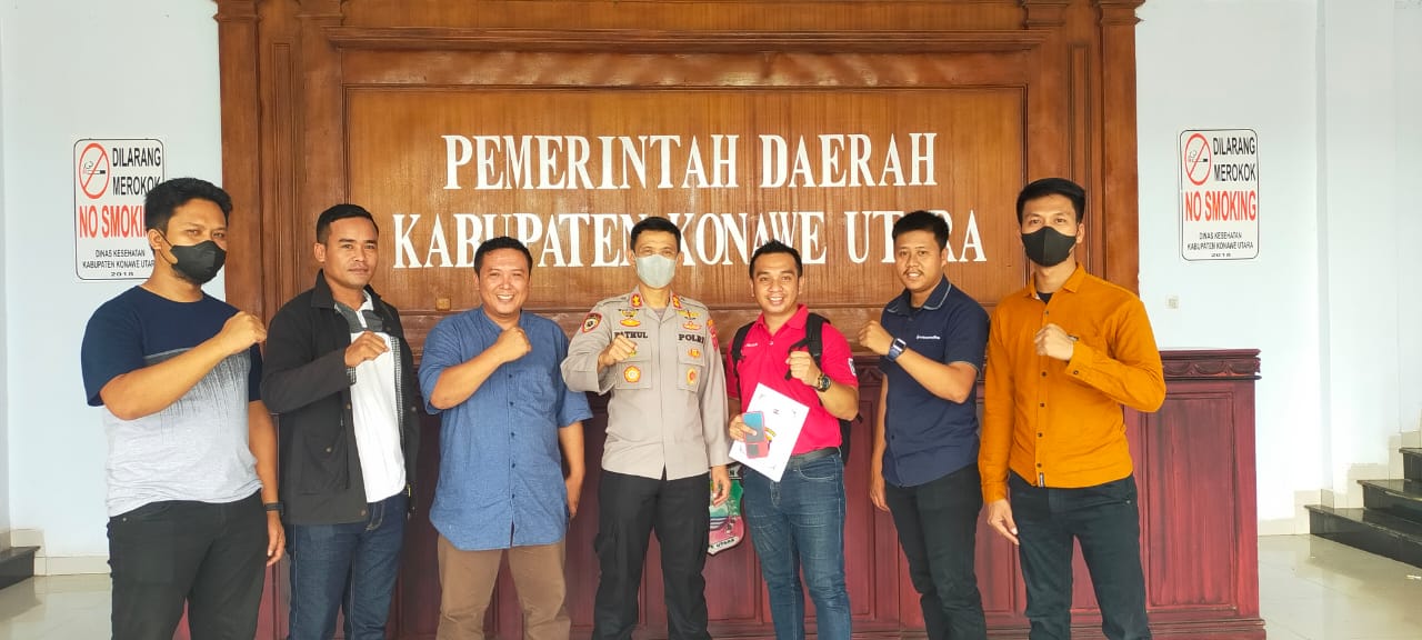 Polres Dan PWI Konut Bangun Sinergitas Sukseskan HPN 2022 di Kendari