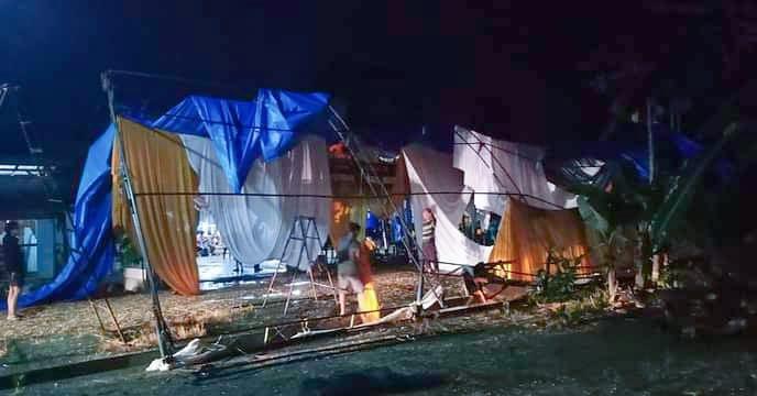Angin Kencang Robohkan Tenda Pesta di Konawe, Kerugian Hingga Rp 5 Juta