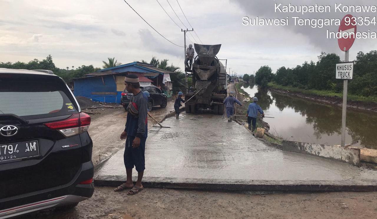 Koordinasi Pemda Konut Pembangunan Jalan Beton Motui Diamini PT VDNI dan PT OSS
