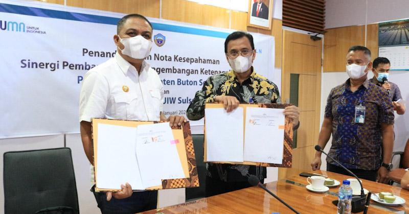 Sinergi Pembangunan dan Pengembangan Ketenagalistrikan, PLN Teken Nota Kesepahaman dengan Pemda Buton Selatan