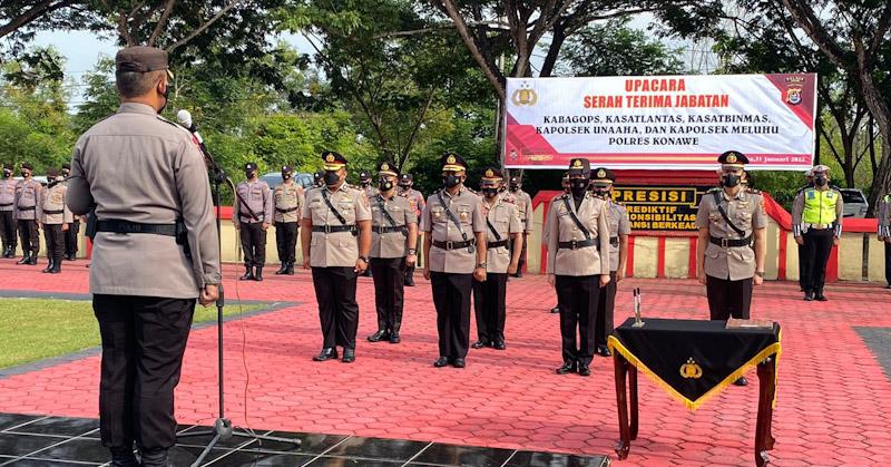 Pejabat Polres Konawe Berganti, Kapolres : Junjung Tinggi Kearifan Lokal Tempat Bertugas