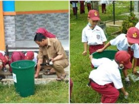 HPSN, Dikbud Konawe Ajak Pelajar TK dan SD Bersihkan Sampah