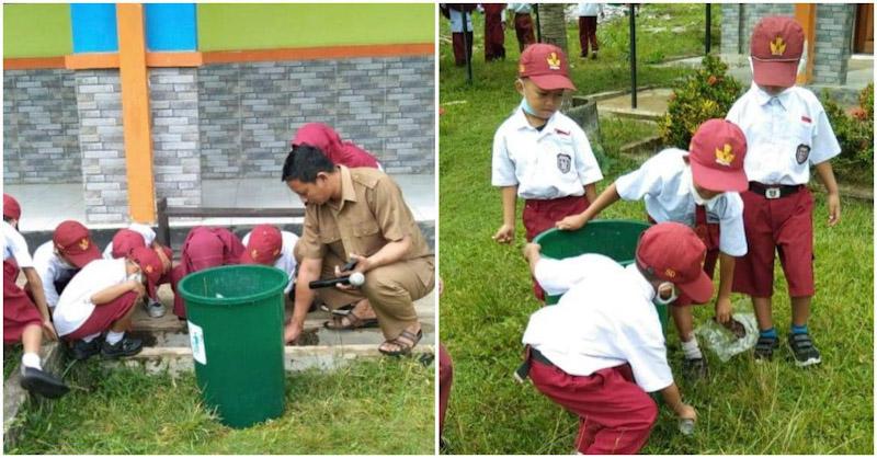 HPSN, Dikbud Konawe Ajak Pelajar TK dan SD Bersihkan Sampah