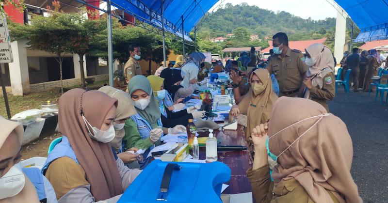 ASN Pemda Konut Antusias Ikuti Vaksinasi Booster Tahap 3