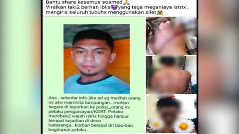 Datang Melayat di Konut, Pria Ini Malah Siksa Istrinya, Badan Sampai Wajah Disabet Pakai Silet