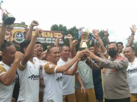 Juarai Turnamen Sepak Bola Polda Sultra, Tim Brimob Sultra Kalahkan Polresta Kendari