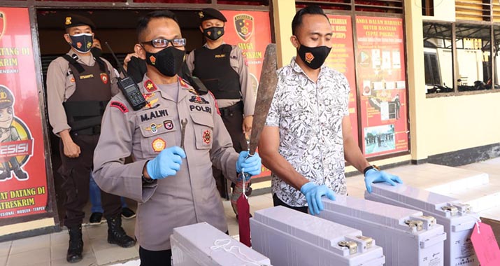 Seorang Pencuri Baterai Tower Pemancar Telkomsel Ditangkap, 2 Pelaku Masih DPO
