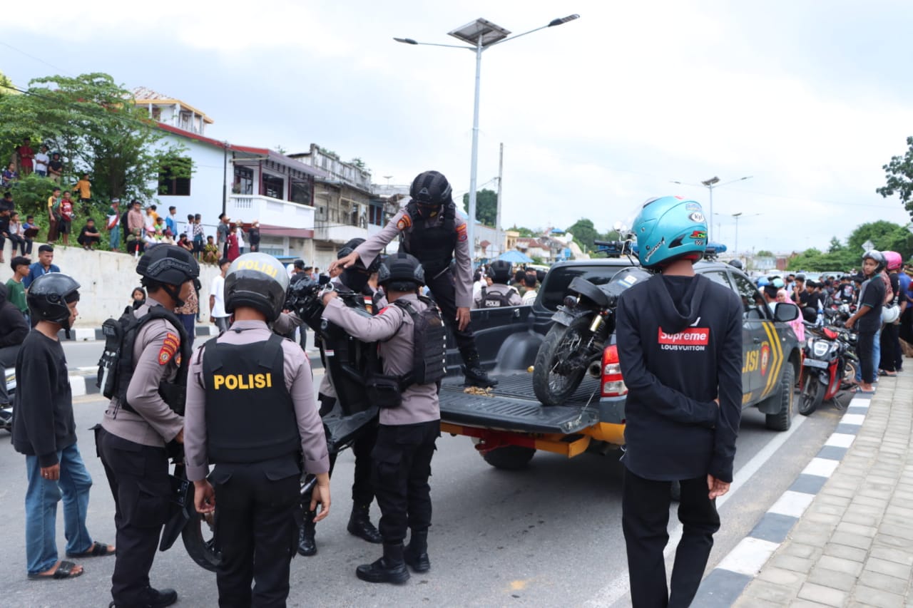 Cegah Balapan Liar, Polresta Kendari Razia Puluhan Motor di Hari Pertama Ramadhan