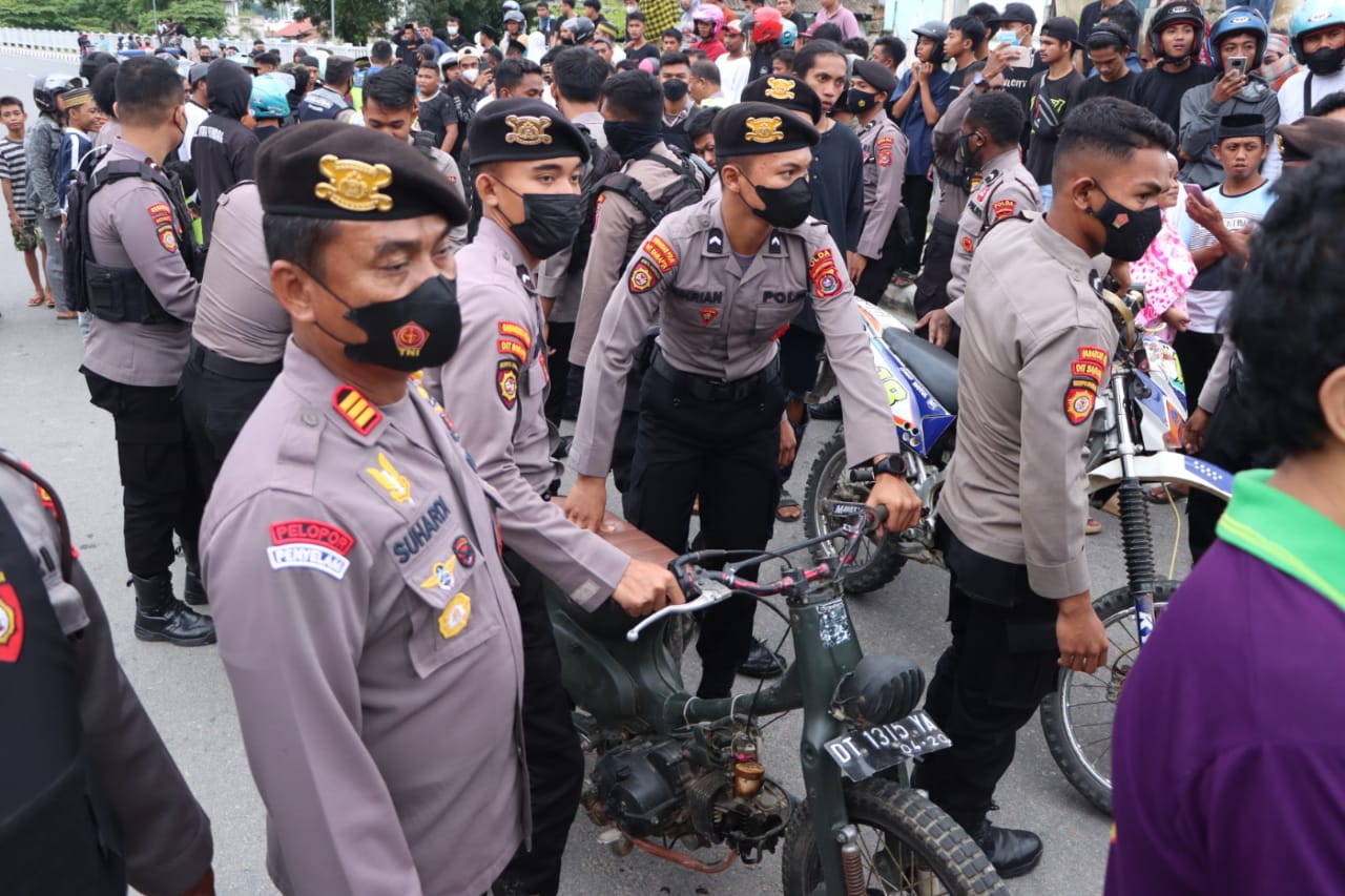 Cegah Balapan Liar, Polresta Kendari Razia Puluhan Motor di Hari Pertama Ramadhan