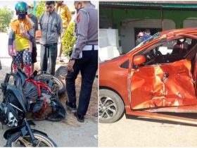 Mobil Kades di Konawe Penyok Ditabrak, Pengendara Motor Pingsan