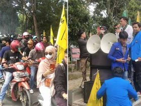 Tolak Penundaan Pemilu, BEM Unilaki dan Aliansi Cipayung Konawe Turun Jalan