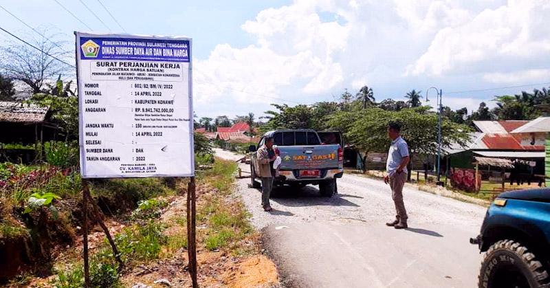 Sempat Terhenti, Proyek Peningkatan Jalan Poros Mataiwoi Abuki Segera Dilanjutkan