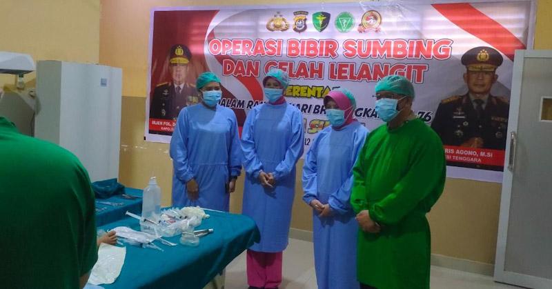 19 Warga Ikut Operasi Bibir Sumbing dan Lelangit Gratis Polda Sultra