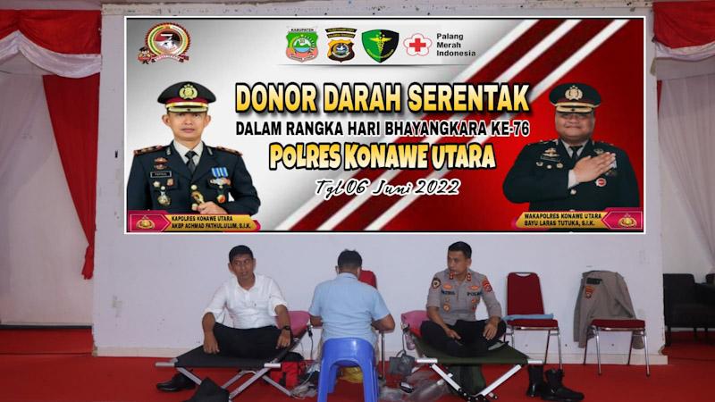 Polres Konut Sumbang 108 Kantong Darah