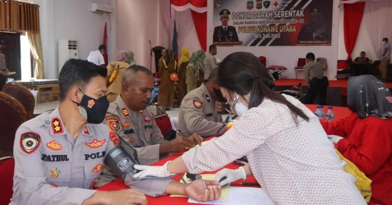 Polres Konut Sumbang 108 Kantong Darah