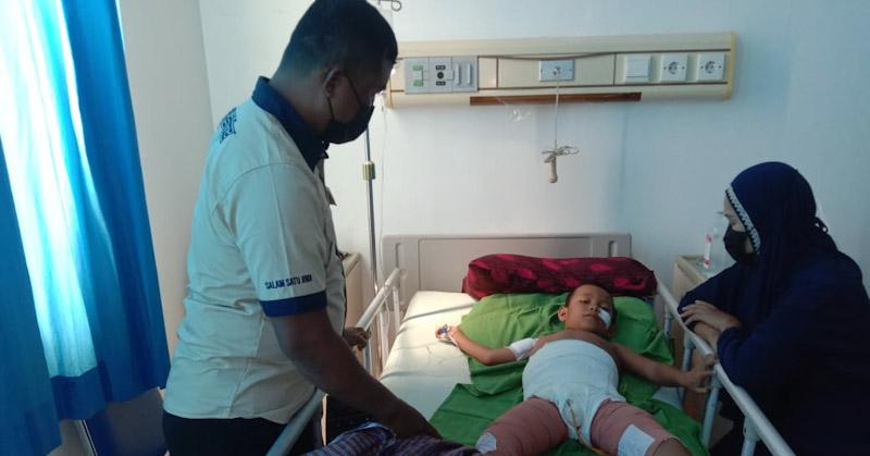 Aksi Terpuji Anggota Polsek Mowila Aipda I Putu Suardana Tolong Anak Terbakar