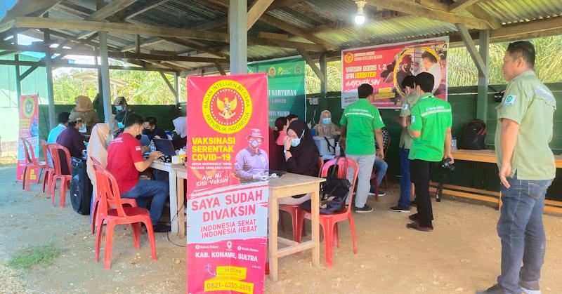 Kolaborasi Binda Sultra Bersama PT TPM Gelar Vaksinasi di Konawe