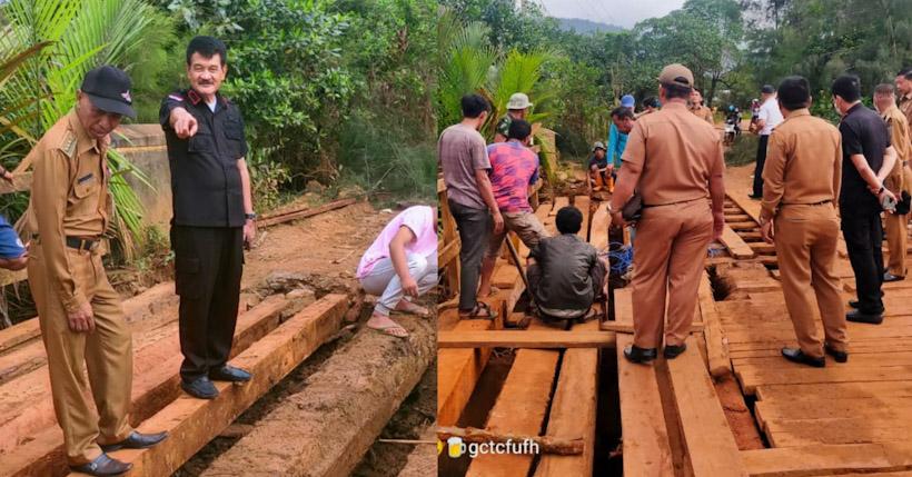 Wakili Bupati, Wabup Konut Pimpin Perbaikan Jembatan Penghubung 4 Desa di Molawe