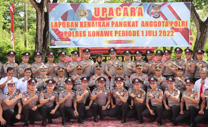 46 Anggota Polres Konawe Naik Pangkat di Hari Bhayangkara