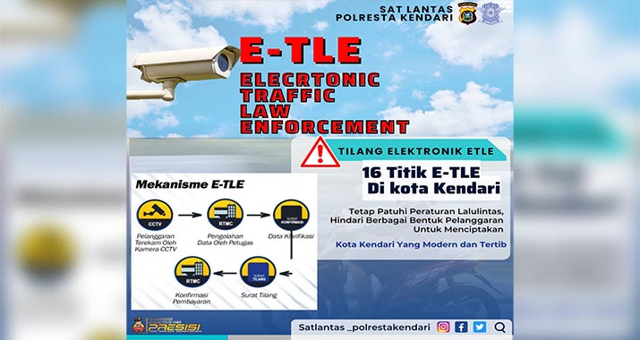 Tilang ETLE di Kendari Mulai 1 September 2022, Ini Titik Kamera