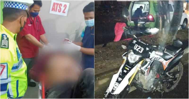 Ngebut, Pengendara Trail Terluka Parah Setelah Tabrak Trotoar di Kendari