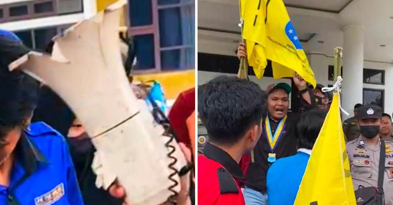 Demo Kenaikan BBM, Megaphone Milik Mahasiswa Dirusak Oknum Satpol PP Konawe