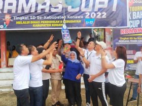 Ratusan Pelajar SD Ikuti Pembukaan Turnamen Sepak Bola U-12 Bank Bahteramas