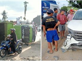 Truk Pasir Terguling di Tengah Jalan Puuwatu, Arus Lalu Lintas Macet Parah