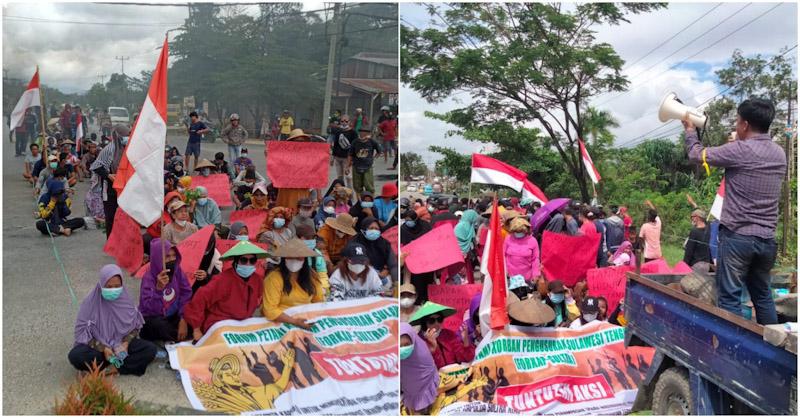 Dapat Intimidasi Oknum Anggota Brimob, Warga Pousu Jaya Konsel Demo di Mako Brimob Sultra