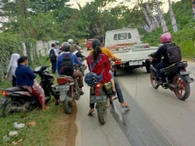 Oli Tumpah di Jalan Poros Puuwatu, 2 Pengendara Motor Jatuh Terseret