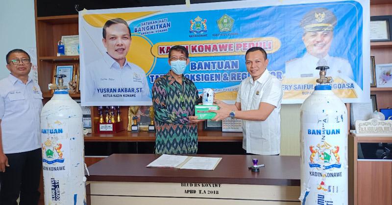 Bantuan 50 Tabung Oksigen dari Kadin Pusat Diserahkan ke RSUD Konawe