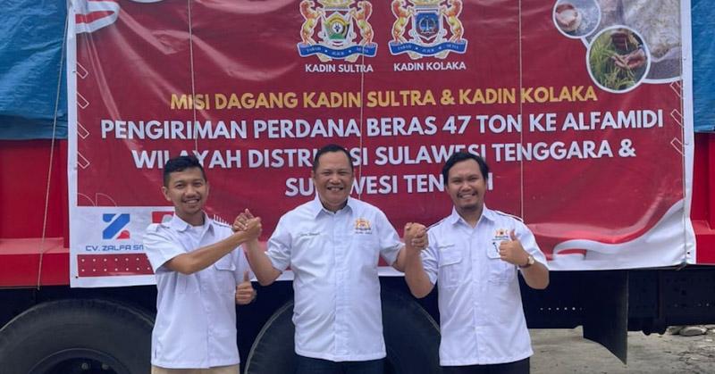 Kadin Sultra dan Kadin Kolaka Suplai 47 Ton Beras Lokal di Alfamidi