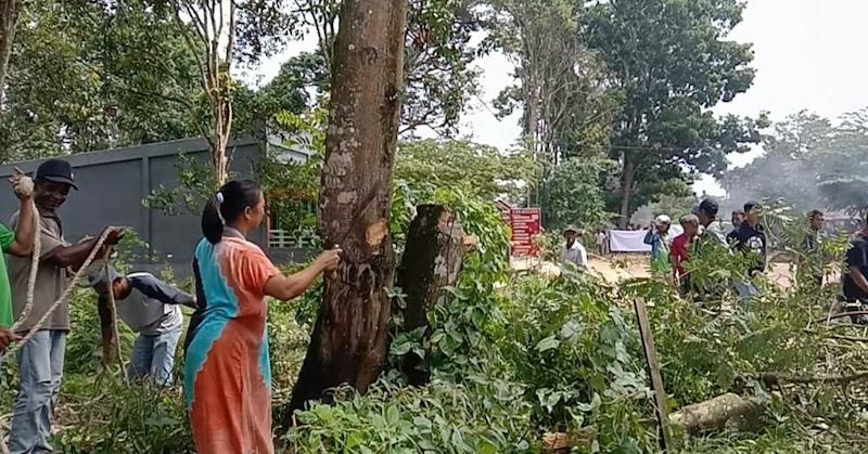 3 Tahun Nikmati Jalan Rusak, Warga Landono Mowila Memblokade Jalan Poros Kendari-Konsel