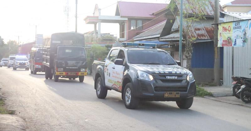 Pastikan Keamanan Venue Cabor dan Pemondokan Atlet Porprov XIV, Polres Baubau Gelar Patroli