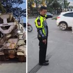 Pengendara Motor Wanita Alami Laka Lantas Usai Disenggol Truk Mixer