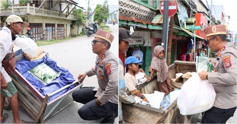 Plh Kapolres Baubau Berbagi Sembako Kepada Masyarakat Kurang Mampu