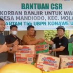 Bukti Kepedulian, PT LAM, Antam, Dan KSO MTT Salurkan Bantuan Kepada Warga Terdampak Banjir di Konut