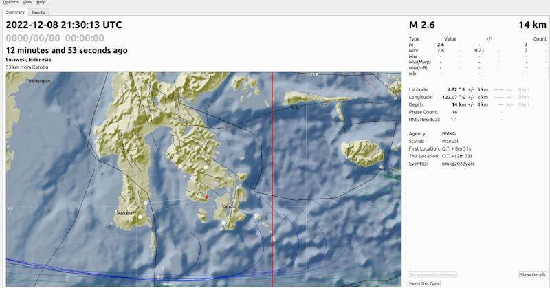 Gempa Tektonik 2,6 Magnitudo Guncang Wilayah Rumbia Bombana