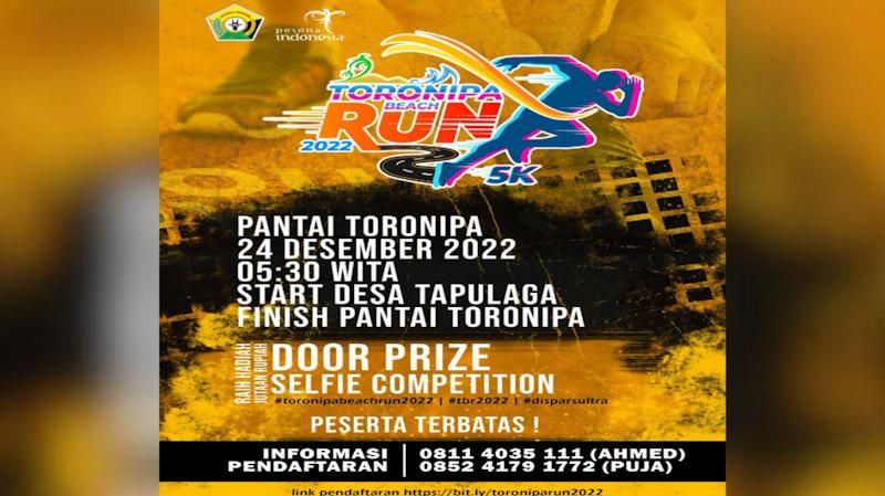 300 Peserta Bakal Ramaikan Toronipa Beach Run